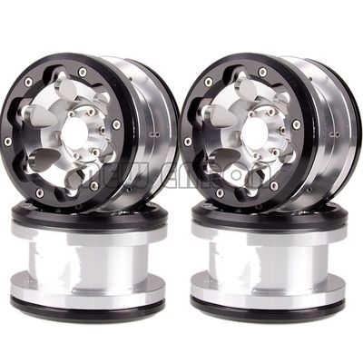 Qualität  1:10 RC Model Car 4P 2.2" 6 Holes Beadlock Wheels Aluminum Rims Hub For Axial Yeti / Emerging RC 90056 90053 90045 90031 Crawler usine
